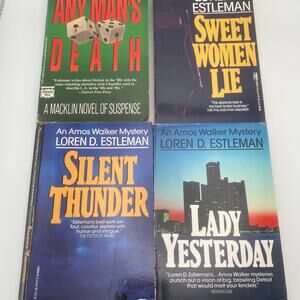 Loren D. Estleman Vintage Thriller Paperback Lot of 4 80s Retro - Silent Thunde